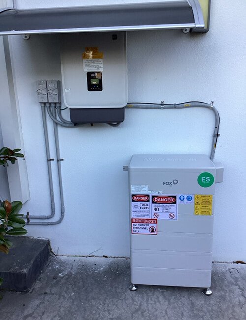 Prime Solar technician installing a home battery system